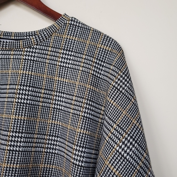 ZARA Plaid Career Bellow Sleeved Tunic Dress - Picture 3 of 5